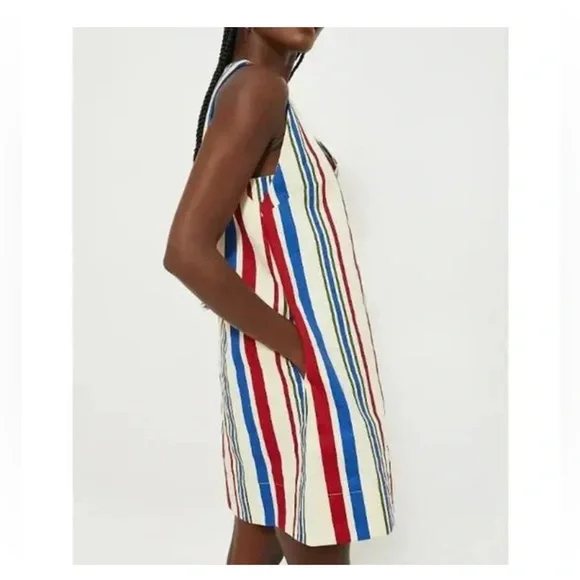 Pomander Place Kira Stripe Mini Dress XS NWT Cotton Lined Coastal Preppy Chic - Picture 6 of 10